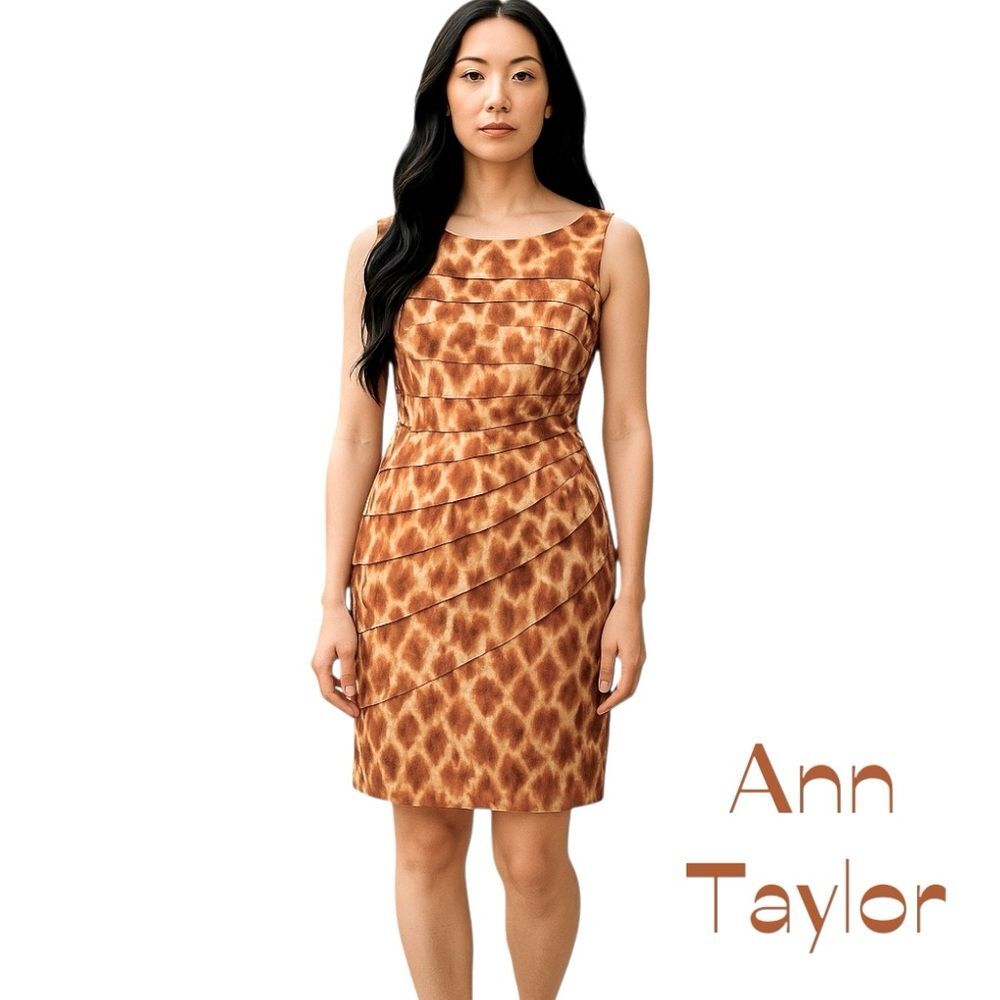 Ann Taylor Orange Silk Sleeveless Feminine BodyCon Dress NWOT Size 4